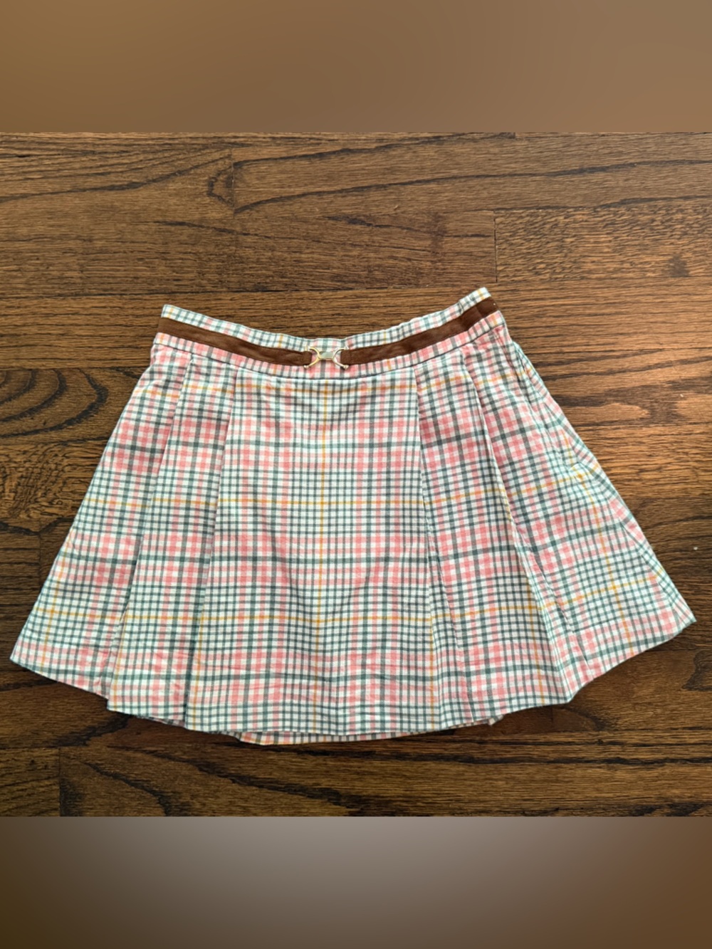 Janie and Jack Pastel Plaid Pleated Skirt